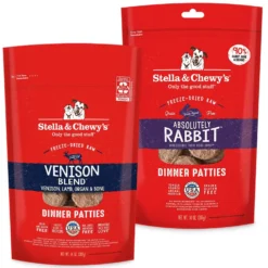 Stella & Chewy's Venison Blend Dinner Patties Freeze-Dried Raw Dog Food & Stella & Chewy's Absolutely Rabbit Dinner Patties Freeze-Dried Raw Dog Food