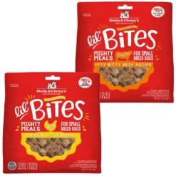 Stella & Chewy's Lil' Bites Chicken Little Recipe Small Breed Freeze-Dried Raw Dog Food & Stella & Chewy's Lil' Bites Itty Bitty Beef Recipe Small Breed Freeze-Dried Raw Dog Food