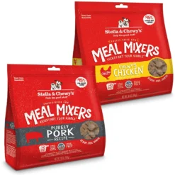 Stella & Chewy's Meal Mixers Purely Pork Freeze-Dried Raw Dog Food Topper & Stella & Chewy's Chewy's Chicken Meal Mixers Freeze-Dried Raw Dog Food Topper