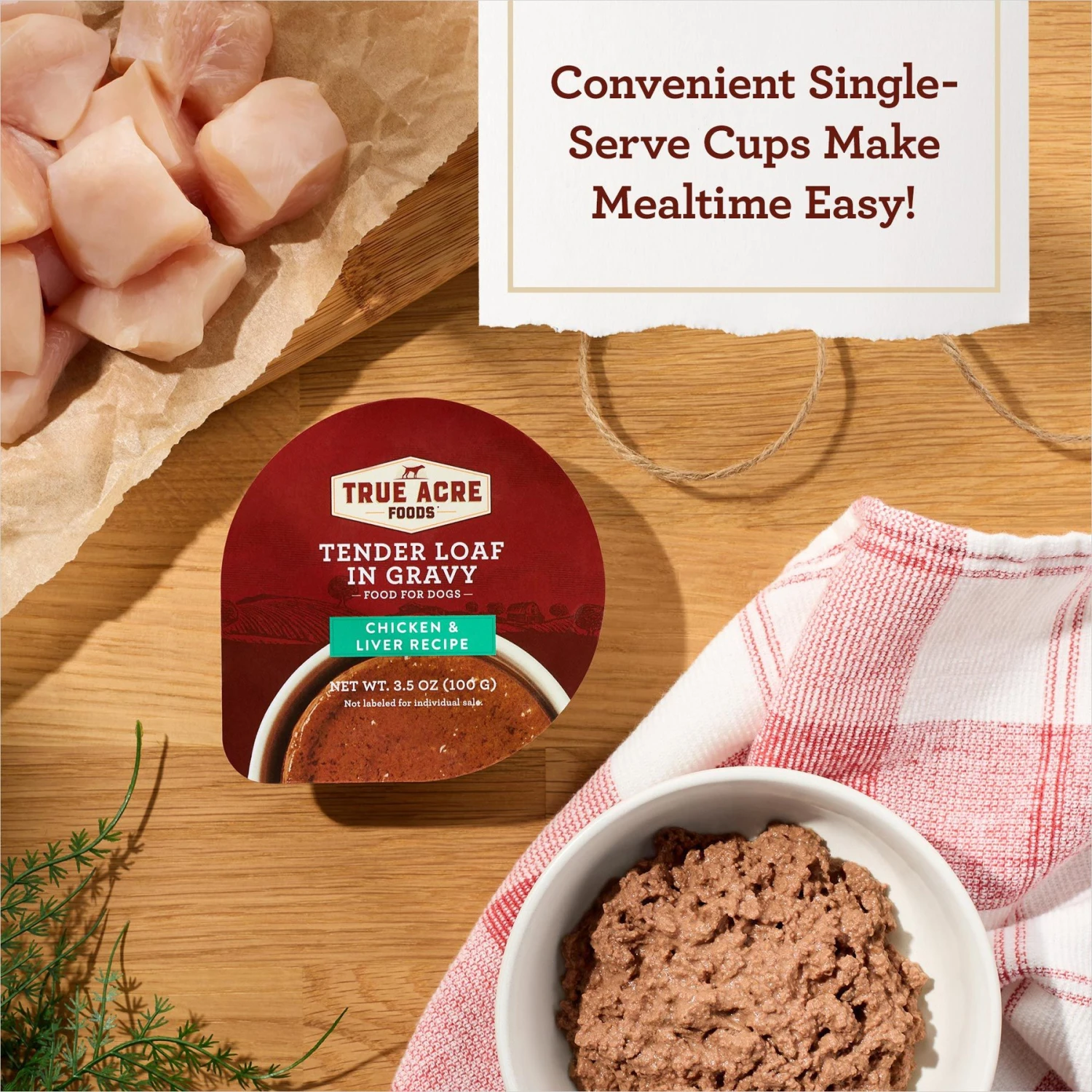 True Acre Foods Chicken & Liver Recipe Tender Loaf In Gravy, Wet Dog Food Cups 4 True Acre Foods Chicken & Liver Recipe Tender Loaf In Gravy, Wet Dog Food Cups - Image 4