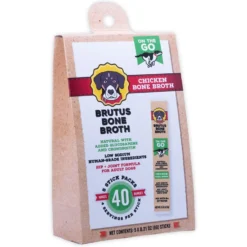 Brutus Broth Chicken Flavored Instant Bone Broth Dog Food Topping, 5 Count