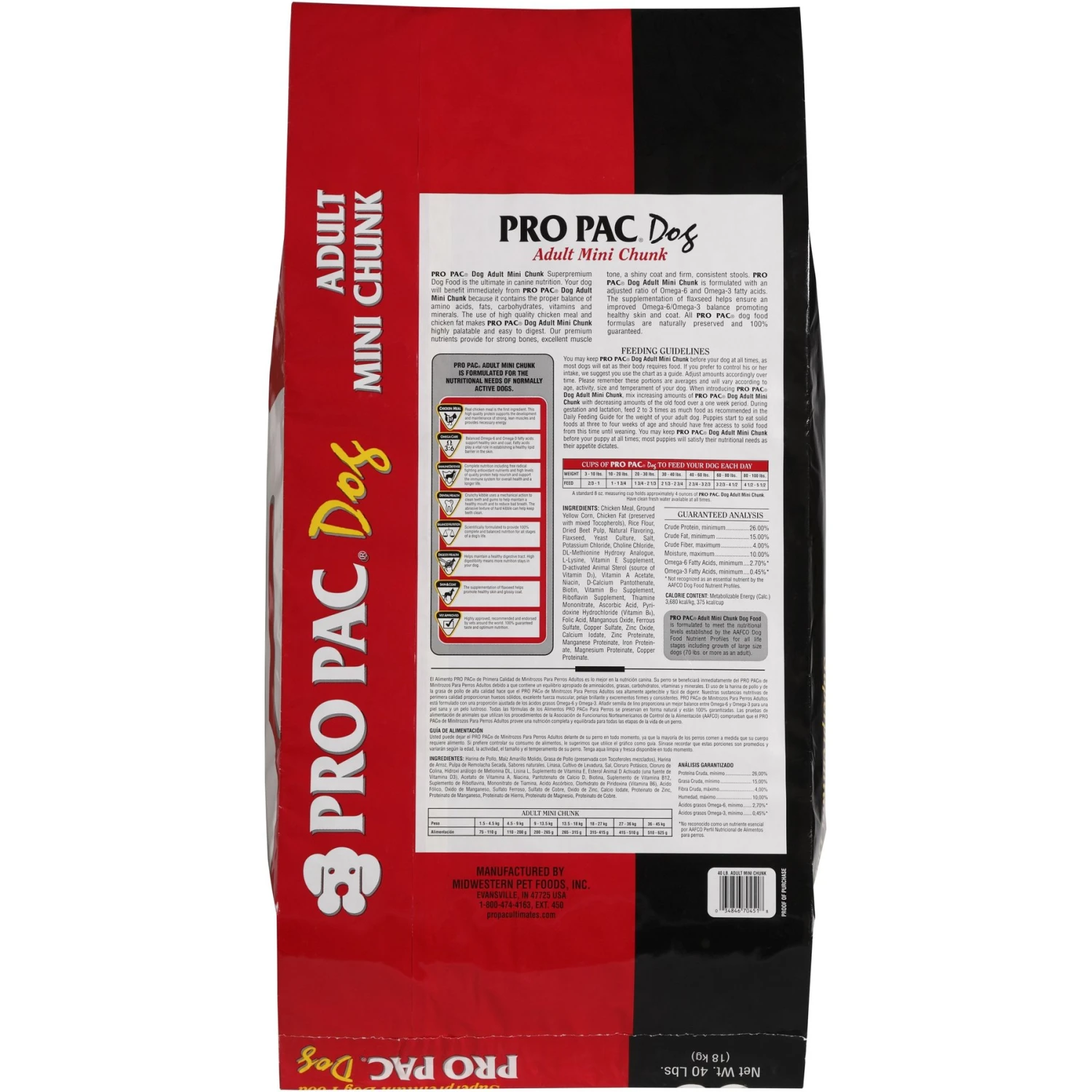 Pro Pac Adult Mini Chunk Chicken Flavored Dry Dog Food, 40-lb Bag 2 Pro Pac Adult Mini Chunk Chicken Flavored Dry Dog Food, 40-lb Bag - Image 2