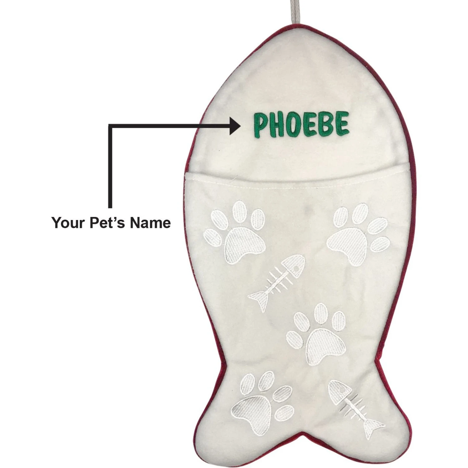 Frisco Personalized Fish Shaped Holiday Cat Stocking 3 Frisco Personalized Fish Shaped Holiday Cat Stocking - Image 3
