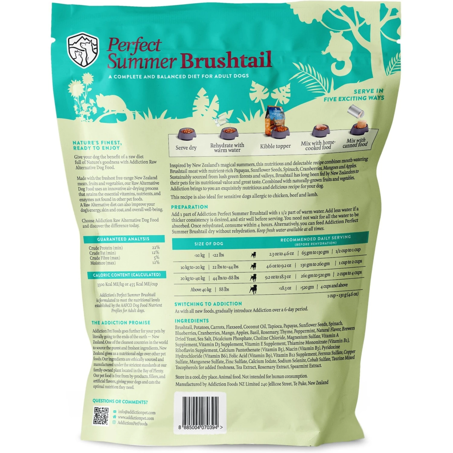 Addiction Perfect Summer Brushtail Raw Dehydrated Dog Food 2 Addiction Perfect Summer Brushtail Raw Dehydrated Dog Food - Image 2