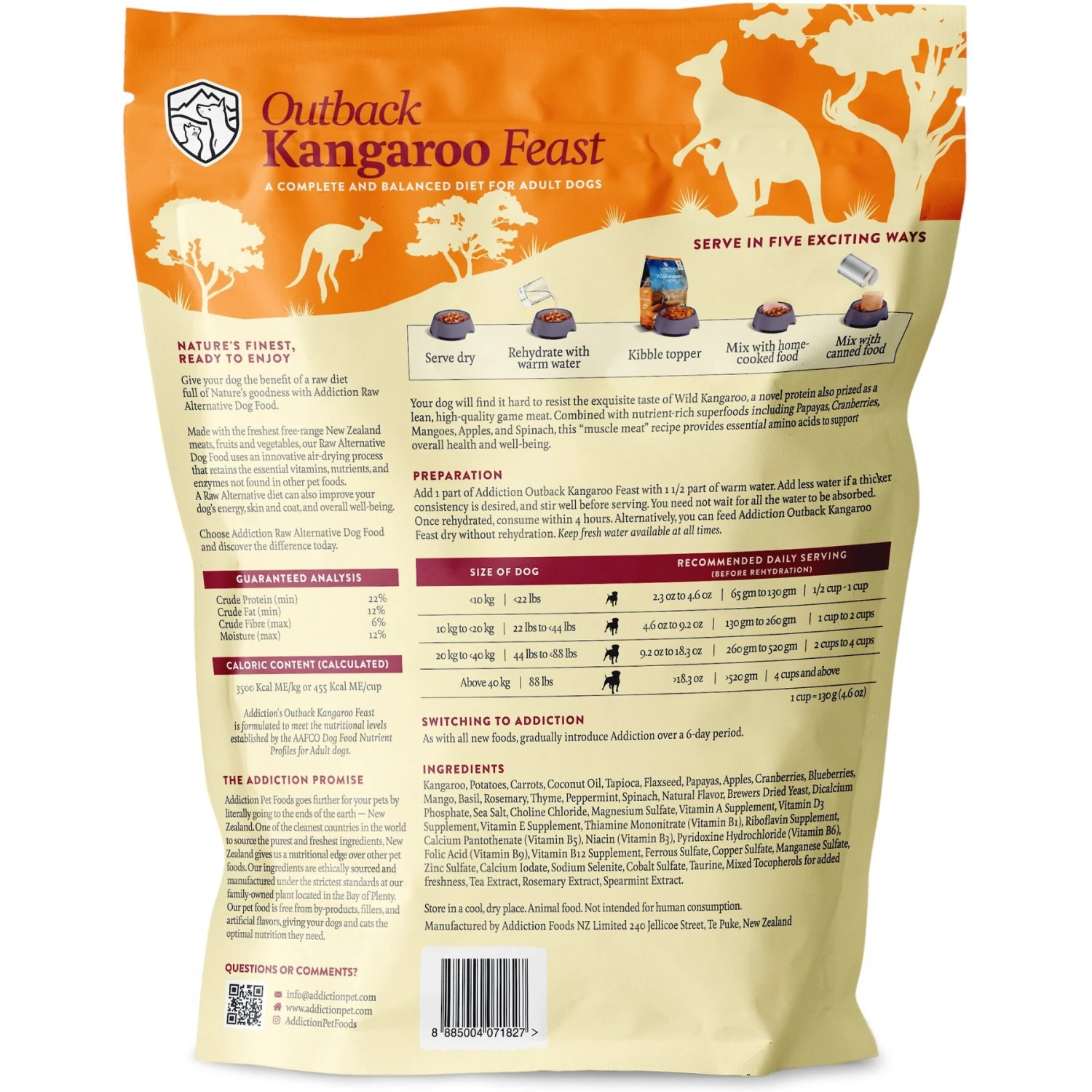 Addiction Outback Kangaroo Feast Raw Dehydrated Dog Food 2 Addiction Outback Kangaroo Feast Raw Dehydrated Dog Food - Image 2