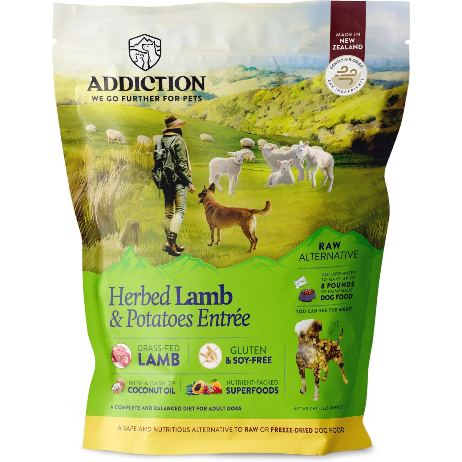 Addiction Herbed Lamb & Potatoes Raw Dehydrated Dog Food 1 Addiction Herbed Lamb & Potatoes Raw Dehydrated Dog Food