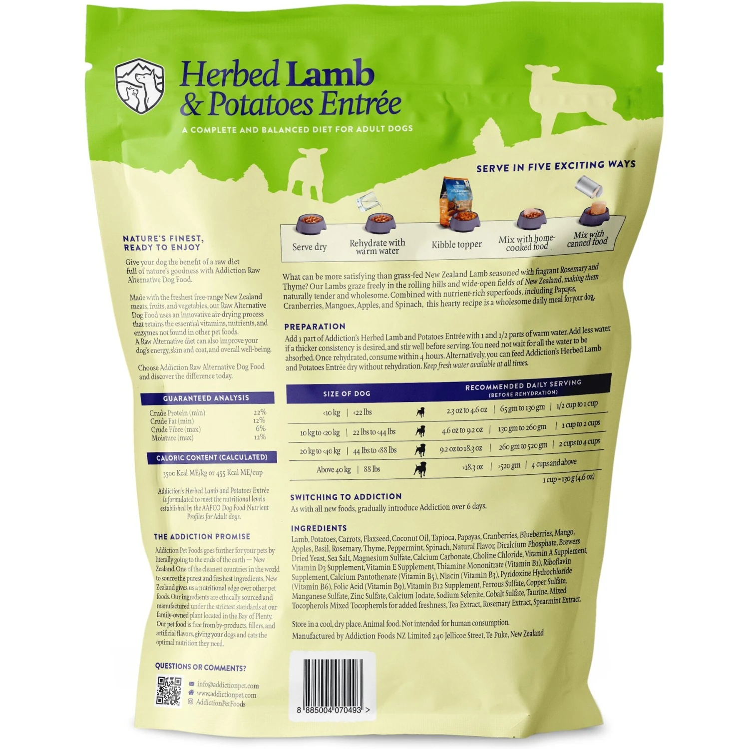 Addiction Herbed Lamb & Potatoes Raw Dehydrated Dog Food 2 Addiction Herbed Lamb & Potatoes Raw Dehydrated Dog Food - Image 2