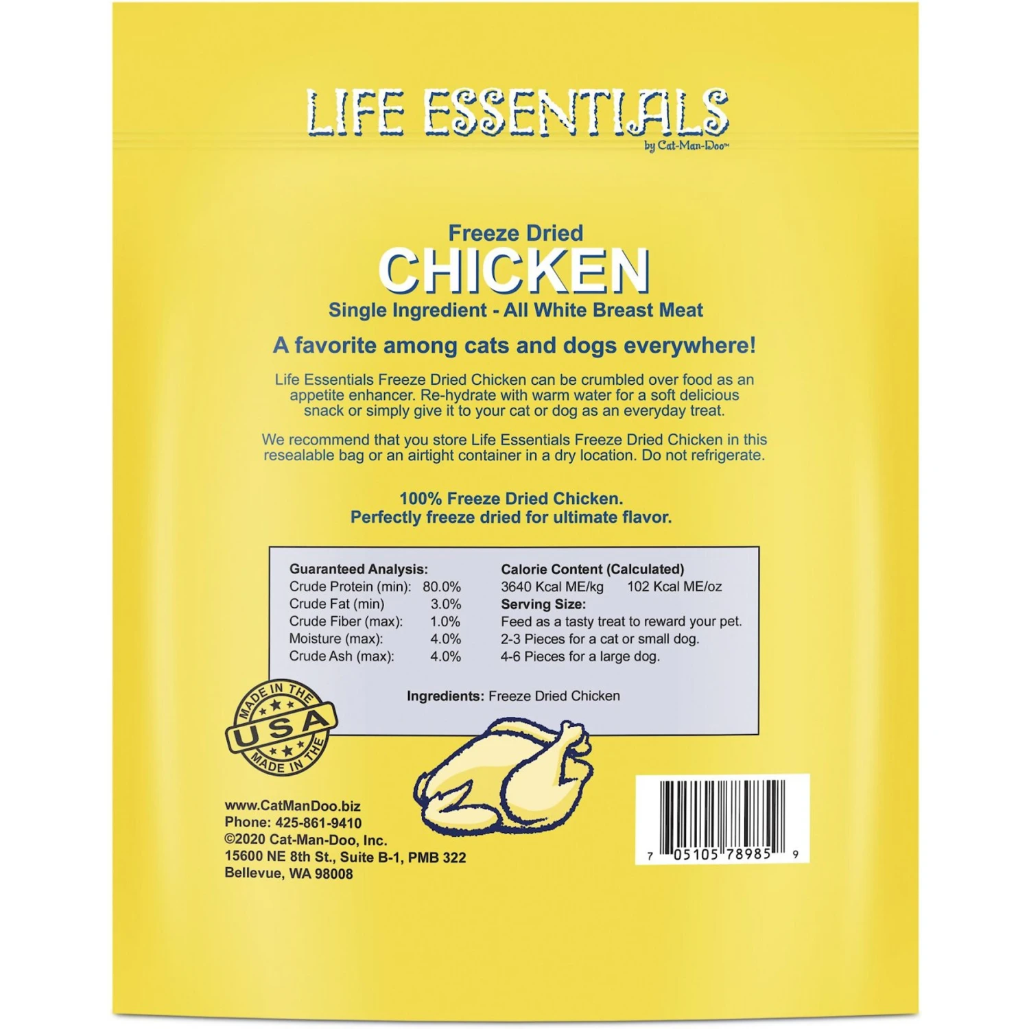 Cat-Man-Doo Life Essentials Chicken Freeze-Dried Cat & Dog Treats 2 Cat-Man-Doo Life Essentials Chicken Freeze-Dried Cat & Dog Treats - Image 2