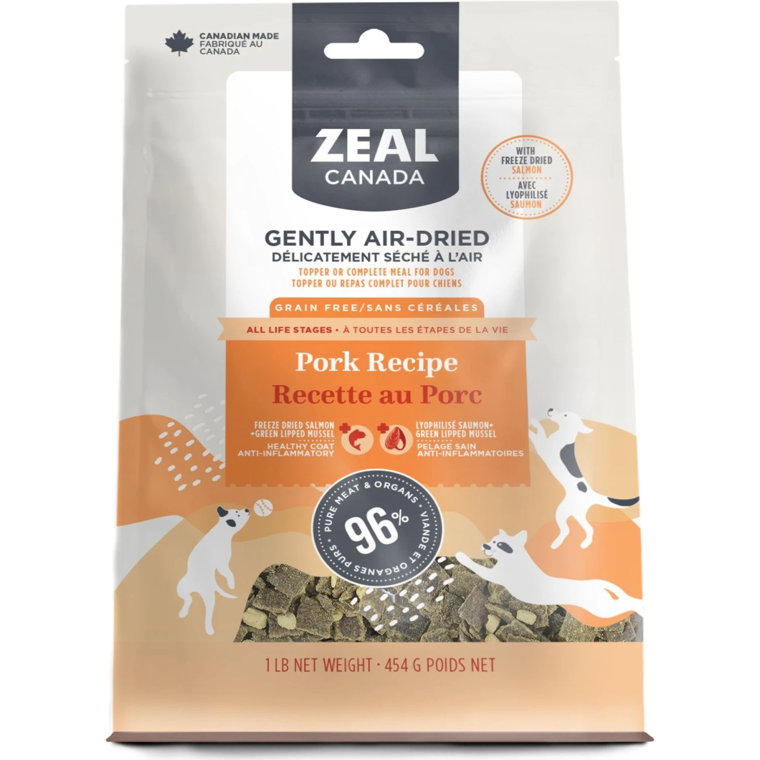 Zeal Canada Gently Pork With Freeze-Dried Salmon Flavored Air-Dried Dog Food 1 Zeal Canada Gently Pork With Freeze-Dried Salmon Flavored Air-Dried Dog Food