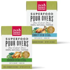 The Honest Kitchen Superfood POUR OVERS Turkey Stew With Veggies Wet Dog Food Topper & The Honest Kitchen Superfood POUR OVERS Chicken Stew With Veggies Wet Dog Food Topper