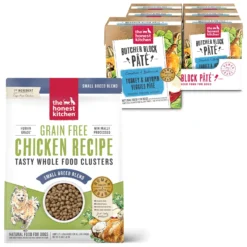 The Honest Kitchen Whole Food Clusters Chicken Recipe Small Breed Grain-Free Dog Food & The Honest Kitchen Butcher Block Pate Turkey & Autumn Veggies Pate Wet Dog Food