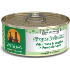 Weruva Cirque De La Mer With Tuna & Veggies In Pumpkin Soup Grain-Free Canned Dog Food & Weruva Marbella Paella With Mackerel & Pumpkin In Aspic Grain-Free Canned Dog Food -Pawsphoria Sales Store 611806 PT2. AC SS1800 V1661548431