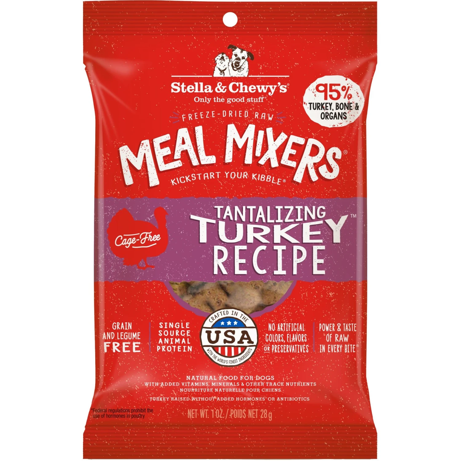 Stella & Chewy's Tantalizing Turkey Meal Mixers Freeze-Dried Raw Dog Food Topper 1 Stella & Chewy's Tantalizing Turkey Meal Mixers Freeze-Dried Raw Dog Food Topper