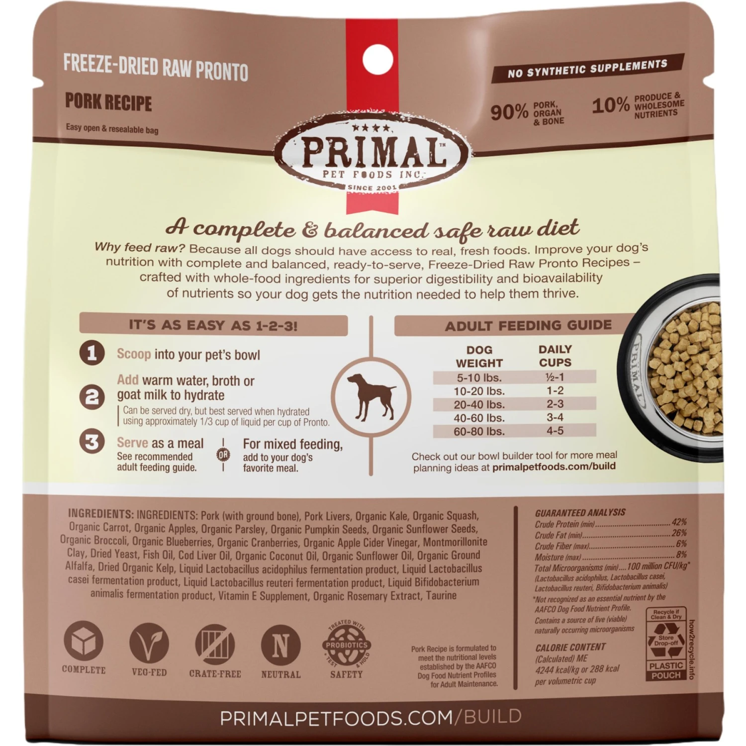 Primal Raw Pronto Pork Recipe Dog Freeze-Dried Food 2 Primal Raw Pronto Pork Recipe Dog Freeze-Dried Food - Image 2