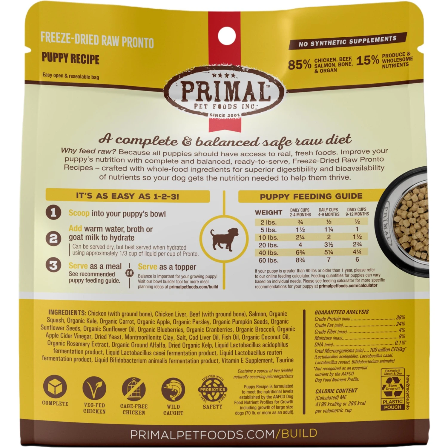 Primal Raw Pronto Puppy Recipe Dog Freeze-Dried Food 2 Primal Raw Pronto Puppy Recipe Dog Freeze-Dried Food - Image 2