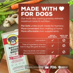 Brutus Broth Pork Flavored Grain-Free Bone Broth Dog Food Topping, 32-oz -Pawsphoria Sales Store 616942 PT3. AC SS1800 V1659819589