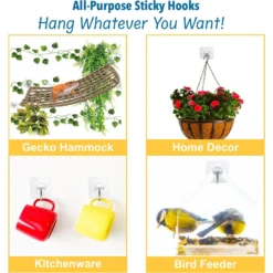 SunGrow Self Adhesive Wall Hooks For Hanging Dog & Cat Collar Leash & Bell, Bathroom & Kitchen Hangers, 8 Count -Pawsphoria Sales Store 620910 PT3. AC SS1800 V1701932806