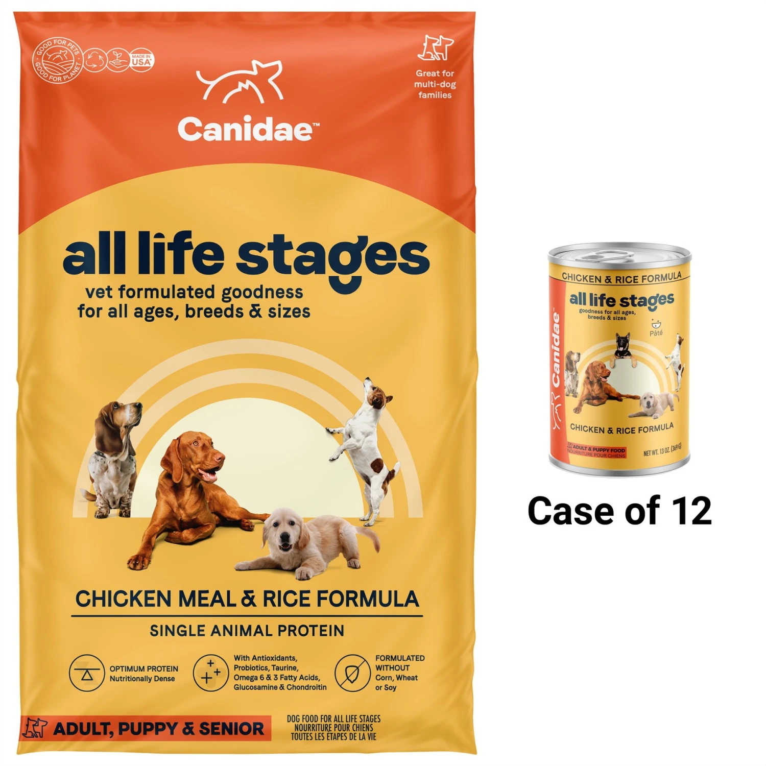 CANIDAE All Life Stages Chicken Meal & Rice Formula Dry Dog Food & CANIDAE All Life Stages Chicken & Rice Formula Canned Dog Food 1 CANIDAE All Life Stages Chicken Meal & Rice Formula Dry Dog Food & CANIDAE All Life Stages Chicken & Rice Formula Canned Dog Food