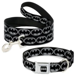 Buckle-Down Batman Shield Dog Leash & Buckle-Down Batman Shield Polyester Dog Collar