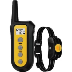 GroovyPets 650 Yard Auto Anti-bark Remote Dog Training Shock Collar, Black