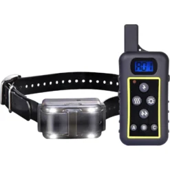 GroovyPets 2400 Yard Hunting Pet Trainer Waterproof Rechargeable Remote Dog Training Correction Shock Collar, Black