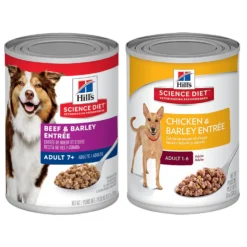 Hill's Science Diet Adult Chicken & Barley Entree Canned Dog Food & Hill's Science Diet Adult 7+ Beef & Barley Entree Canned Dog Food