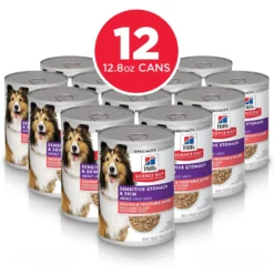Hill's Science Diet Adult 7+ Beef & Barley Entree Canned Dog Food & Hill's Science Diet Adult Sensitive Stomach & Skin Grain-Free Salmon & Vegetable Entree Canned Dog Food -Pawsphoria Sales Store 657038 PT6. AC SS1800 V1665779599