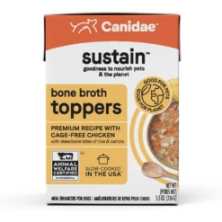 CANIDAE Sustain Bone Broth Toppers Premium Recipe With Cage-Free Chicken Dog Food Topper, 5.5-oz, Case Of 12