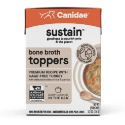 CANIDAE Sustain Bone Broth Toppers Premium Recipe With Cage-Free Turkey Dog Food Topper, 5.5-oz, Case Of 12