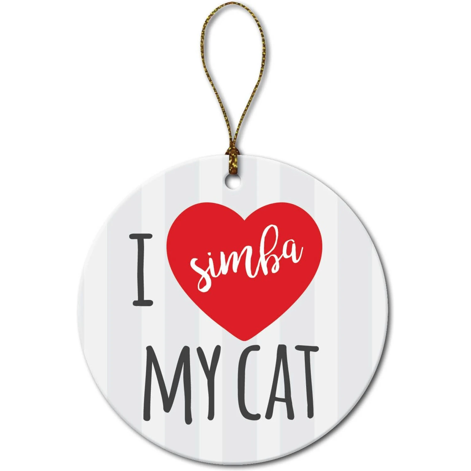 Custom Personalization Solutions I Love My Cat Personalized Christmas Tree Ornament 1 Custom Personalization Solutions I Love My Cat Personalized Christmas Tree Ornament