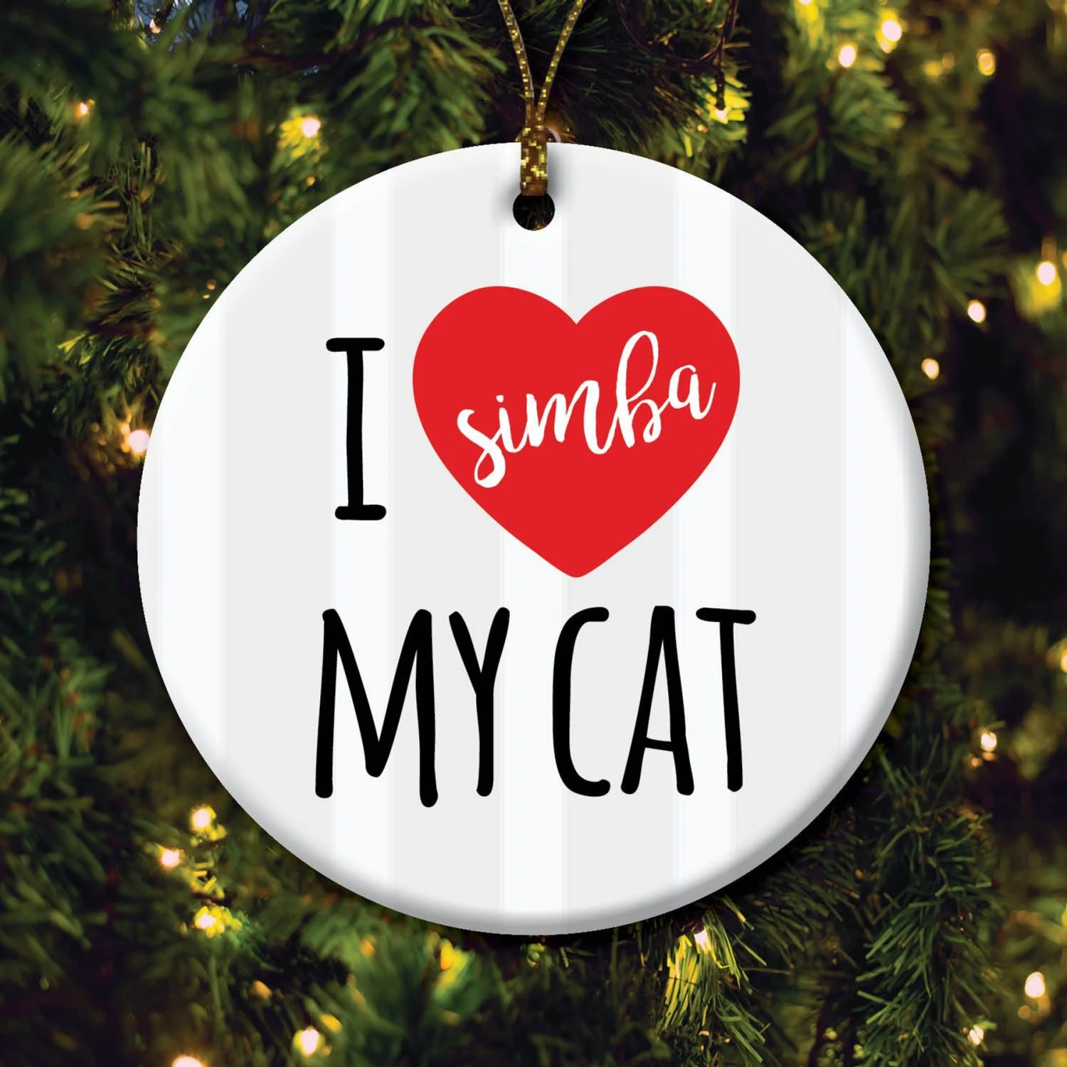 Custom Personalization Solutions I Love My Cat Personalized Christmas Tree Ornament 2 Custom Personalization Solutions I Love My Cat Personalized Christmas Tree Ornament - Image 2
