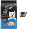 Cesar Simply Crafted Chicken Limited-Ingredient Wet Dog Food Topper & Cesar Rotisserie Chicken Flavor & Spring Vegetables Garnish Small Breed Dry Dog Food