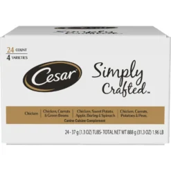 Cesar Simply Crafted Cuisine Complement Soft Wet Adult Dog Food Topper Variety Pack & Cesar Rotisserie Chicken Flavor & Spring Vegetables Garnish Small Breed Dry Dog Food -Pawsphoria Sales Store 689054 PT2. AC SS1800 V1668809777