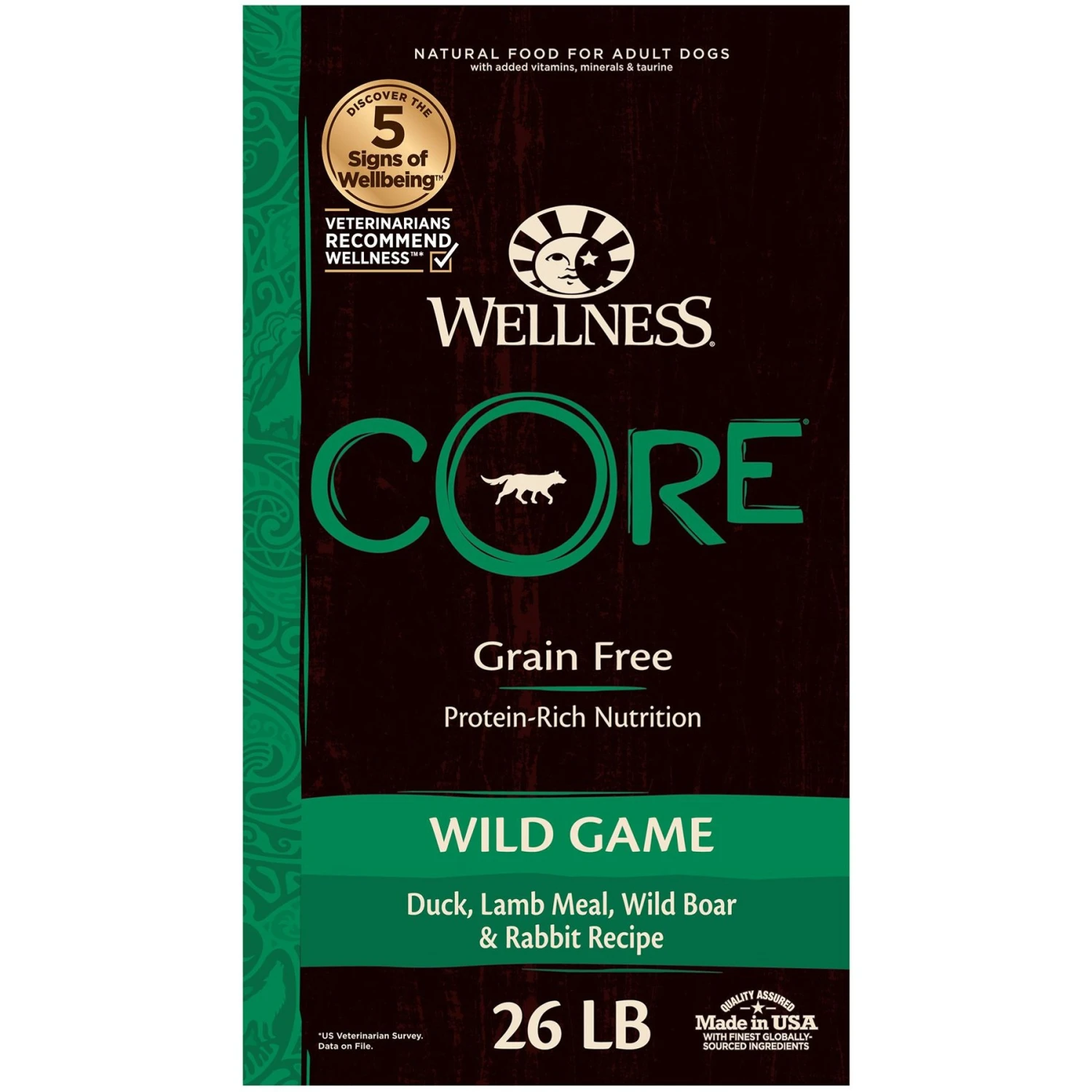 Wellness CORE Grain-Free Wild Game Duck, Lamb Meal, Boar & Rabbit Recipe Natural Dry Dog Food 1 Wellness CORE Grain-Free Wild Game Duck, Lamb Meal, Boar & Rabbit Recipe Natural Dry Dog Food