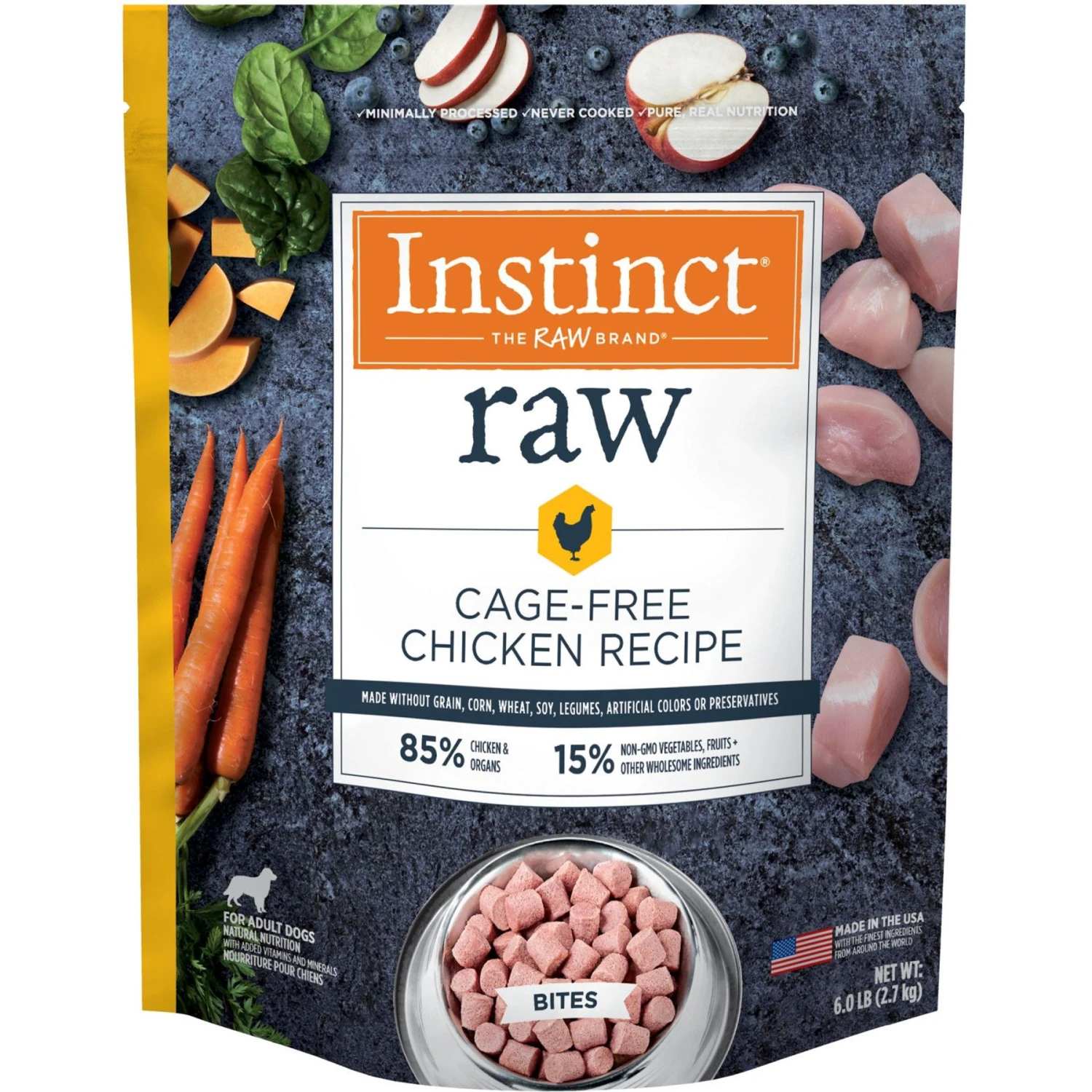 Instinct Frozen Raw Bites Grain-Free Cage-Free Chicken Recipe Dog Food + 2 Items 2 Instinct Frozen Raw Bites Grain-Free Cage-Free Chicken Recipe Dog Food + 2 Items - Image 2
