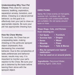 Chew + Heal No Chew Dog & Cat Spray, 8-oz Bottle 15 Chew + Heal No Chew Dog & Cat Spray, 8-oz Bottle -Pawsphoria Sales Store 696870 PT7. AC SS1800 V1686172459