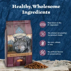 Blue Buffalo Wilderness Rocky Mountain Recipe Large Breed Adult High Protein Natural Bison & Grain Dry Dog Food, 28-lb Bag -Pawsphoria Sales Store 711278 PT5. AC SS1800 V1694548941