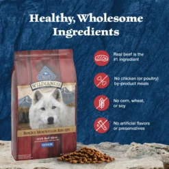 Blue Buffalo Wilderness Rocky Mountain Recipe Senior High Protein Natural Red Meat & Grain Dry Dog Food, 28-lb Bag -Pawsphoria Sales Store 711326 PT5. AC SS1800 V1694547654