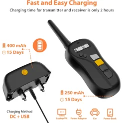 Petdiary Rechargeable Advanced Remote Dog Trainer Accessory, Black, Large -Pawsphoria Sales Store 711630 PT4. AC SS1800 V1671723381