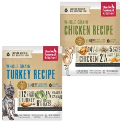 The Honest Kitchen Whole Grain Turkey Recipe Dehydrated Dog Food & The Honest Kitchen Whole Grain Chicken Recipe Dehydrated Dog Food