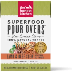 The Honest Kitchen Bone Broth POUR OVERS Turkey & Salmon Stew Wet Dog Food Topper & The Honest Kitchen Superfood POUR OVERS Lamb & Beef Stew With Veggies Wet Dog Food Topper -Pawsphoria Sales Store 715790 PT5. AC SS1800 V1669737365