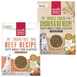 The Honest Kitchen Grain-Free Beef Whole Food Clusters Dry Dog Food & The Honest Kitchen Food Clusters Whole Grain Chicken & Oat Recipe Dog Food