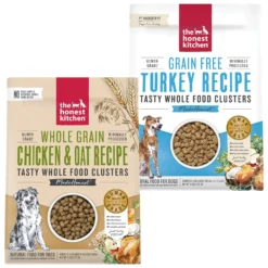 The Honest Kitchen Grain-Free Turkey Whole Food Clusters Dry Dog Food & The Honest Kitchen Food Clusters Whole Grain Chicken & Oat Recipe Dog Food