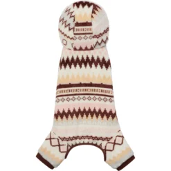 Frisco Fairisle Cozy Plush Fleece Dog & Cat PJs, Cream -Pawsphoria Sales Store 719006 PT4. AC SS1800 V1692720278