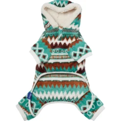 Frisco Fairisle Cozy Plush Fleece Dog & Cat PJs, Green -Pawsphoria Sales Store 719054 PT5. AC SS1800 V1692720277