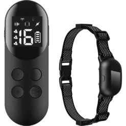 Petdiary Rechargeable & Waterpoof Electric Dog Training Collar, Black