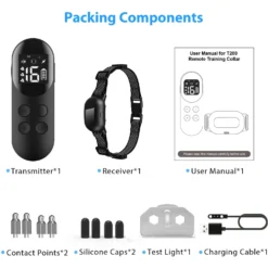 Petdiary Rechargeable & Waterpoof Electric Dog Training Collar, Black -Pawsphoria Sales Store 727150 PT8. AC SS1800 V1675868206