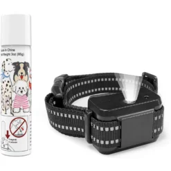 Petdiary Deterrent Adjustable Spray Level With Spray Refill Dog Collar, Black