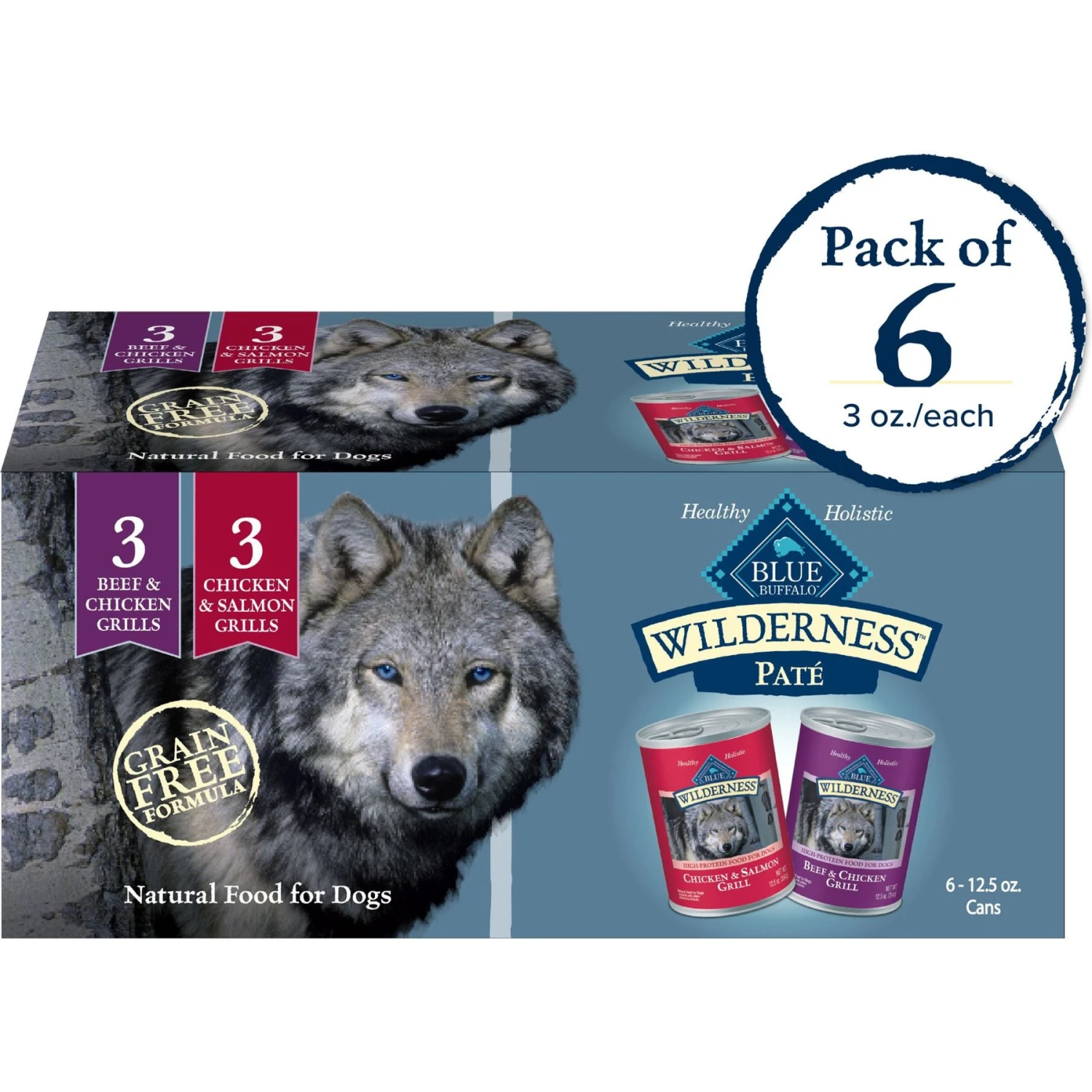 Blue Buffalo Wilderness Beef & Salmon Variety Pack Wet Dog Food 1 Blue Buffalo Wilderness Beef & Salmon Variety Pack Wet Dog Food