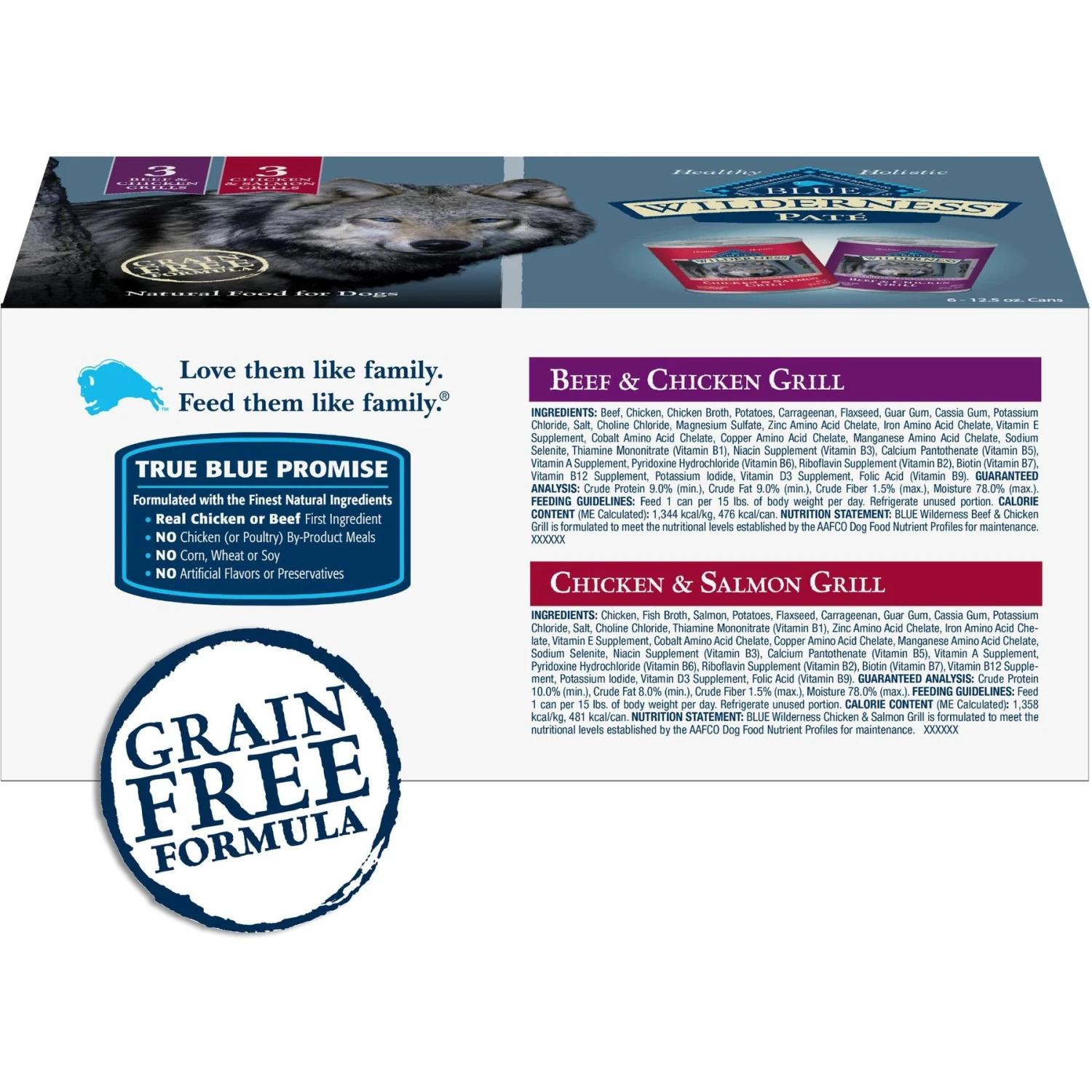 Blue Buffalo Wilderness Beef & Salmon Variety Pack Wet Dog Food 2 Blue Buffalo Wilderness Beef & Salmon Variety Pack Wet Dog Food - Image 2